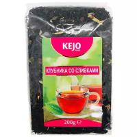 Чай черный Kejo foods Клубника со сливками, клубника со сливками, календула, 200 г