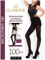 Колготки женские Glamour Microfiber 100 ден, цвет nero, черный, размер 2, теплые, плотные, матовые, мягкие