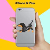 Силиконовый чехол на Apple iPhone 6 Plus Черная такса / для Эпл Айфон 6 Плюс