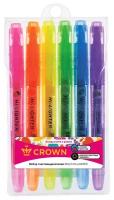 Набор текстовыделителей Crown "Multi Hi-Lighter Aroma" 6цв, 1-4мм, ароматиз