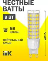 Лампа Светодиодная CORN капсула 9Вт 230В 4000К керамика G9, IEK LLE-CORN-9-230-40-G9 (1 шт.)