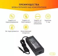 Блок питания БП для ноутбука HP 19V, 7.1A, 135W, 7.4х5.0 с кабелем