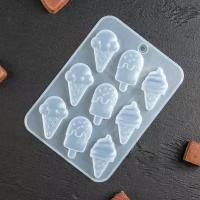 Набор силиконовая форма для льда и кондитерских украшений «Мороженое», 2 шт., 16×11×1 см, 9 ячеек, цвет прозрачный