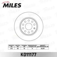 Диск тормозной AUDI A3 / SKODA OCTAVIA / YETI / VW GOLF VI / JETTA задний D=272мм. K011177 MILES K011177