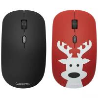 Беспроводная мышь Canyon CND-CMSW401DR Новогодний олень Red USB