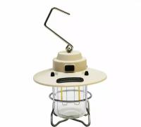 Красивый кемпинговый фонарь выполненный в старинном винтажном стиле Retro Lamp HYD-Y03 Beige