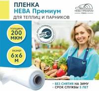 Пленка для теплиц и парников нева премиум 200 мкм, 6х6 м