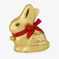 Пасхальный заяц из молочного шоколада Lindt GOLD BUNNY 50 г красный бант (Из Финляндии)