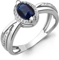 Кольцо Diamant online, серебро, 925 проба, фианит, сапфир