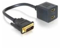 Переходник 1 DVI (24+1) M to 2 HDMI F