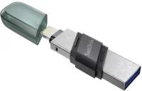 USB флешки SANDISK Флеш Диск Sandisk 64Gb iXpand Flip SDIX90N-64G-GN6NE USB3.1 зеленый/серебристый