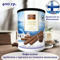 Вафельные трубочки Feiny Biscuits с кремом из темного шоколада(50%) 400г, в качестве подарка, из Финляндии