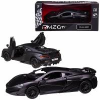 Машина металлическая RMZ City серия 1:32 McLaren 600LT, черный матовый цвет, двери открываются