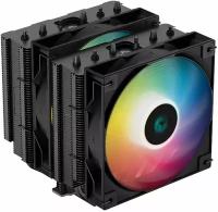 Кулер для процессора Deepcool LGA20XX/1700/1200/115X/AM5/AM4 (9шт/кор, TDP 260W, PWM, ARGB DUAL Fan 120mm, 6 тепл. трубок, черный) RET