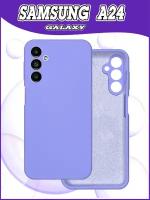 Чехол накладка Samsung Galaxy A24 (SM-A245) / Самсунг А24 противоударный из качественного силикона с покрытием Soft Touch / Софт Тач лавандовый