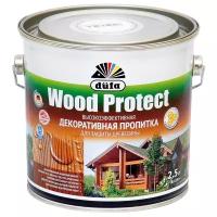 Декоративная пропитка для древесины Dufa Wood Protect полуматовая (2,5л) белый