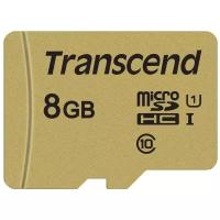 Флеш-накопитель Transcend Карта памяти Transcend 8GB UHS-I U1 microSD with Adapter, MLC TS8GUSD500S