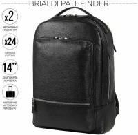 Мужской рюкзак с 2 автономными отделениями BRIALDI Pathfinder (Следопыт) relief black