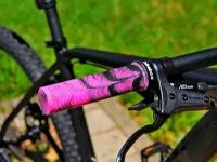 Грипсы для велосипеда Death Grip цвет Atomic Pink с локоном, комплект 2 шт