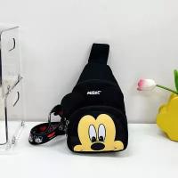 Детский рюкзак кросс боди (черный), нагрудная сумка, нагрудный рюкзак с одно лямкой