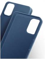 Чехол на Samsung Galaxy M51 ( Самсунг Галакси М51 ) силиконовый бампер накладка с защитной подкладкой микрофибра синий Brozo