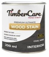 Тонирующее масло для дерева высокой прочности TimberCare Wood Stain, быстросохнущие масла для дерева и мебели, пропитка для дерева для внутренних работ, тонирующая морилка для мебели Угольная шахта Coal Mine 0,2л