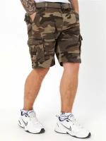 Мужские хлопковые шорты шорты с ремнем Armed Forces 170, размер 34, камуфляжные