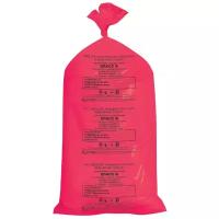 Мешки для мусора медицинские комплект 20 шт., класс В (красные), 100 л, 60х100 см, 14 мкм, аквикомп (арт. 104677)