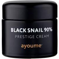 Ayoume Black Snail 90% Prestige Cream Крем для лица с муцином черной улитки