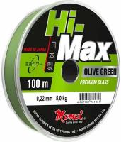 Монофильная леска для рыбалки Momoi Hi-Max Olive Green 0,12 мм, 1,6 кг, 100 м, оливковая, 1 штука