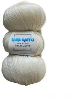 Пряжа Lana gatto MAXI SOFT 3 шт. по 50г / меринос / цвет 10001 / белый