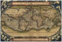 Фотообои Уютная стена "Старинная карта мира Ортелиуса. 1570 год" 400х270 см Бесшовные Премиум (единым полотном)