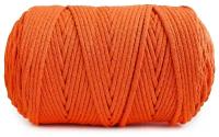 Пряжа Узелки из Питера Шнур для рукоделия (вязания, макраме), 100 % хлопок, 840 г, 200 м, 1 шт., оранжевый 200 м