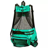 Сетчатый мешок - рюкзак для спорта и пляжного отдыха SwimRoom "Mesh Backpack", цвет зеленый, размер 55*45см