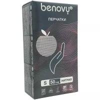 Перчатки BENOVY Nitrile MultiColor, красные, 50 пар/ 100шт/