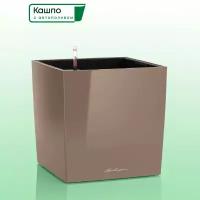 Кашпо с автополивом Lechuza CUBE Premium 30 серо-коричневое L30 W30 H30 см