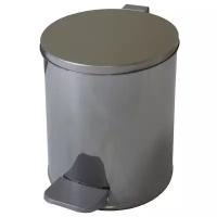 Ведро-контейнер для мусора (урна) Титан, 7л, с педалью, круглое, металл, хром