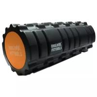 Цилиндр массажный 33 x 14 см черный двойной Original FitTools FT-DOUBLE-ROLL