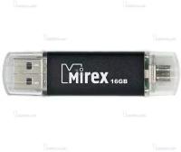 Накопитель Mirex 16GB Smart черный OTG USB2.0/microUSB Flash Drive (13600-DCFBLS16)