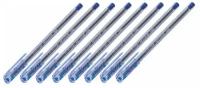 Ручка шариковая масляная PENSAN "My-Pen", синяя, корпус тонированный синий, узел 1 мм, линия письма 0,5 мм, 2210 (8 штук) 140657-8