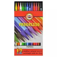 KOH-I-NOOR Карандаши цветные Progresso, 12 цветов (8756012007PZ) разноцветный