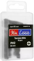 MR.LOGO Биты профессиональные MR. LOGO C050P2T-10, Japan S2, Torsion, PH2 x 50 мм, PP-box, 10 шт