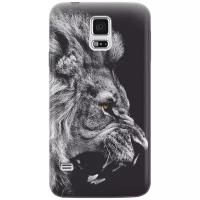 Cиликоновый чехол на Samsung Galaxy S5 / Самсунг С5 с принтом "Морда льва"