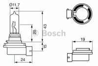 Лампа h9 pure light standard 65 w 12 v pgj19 5 Bosch 1987302082