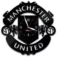 Часы из виниловой пластинки (c) VinylLab Manchester United