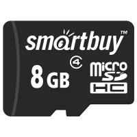 Карта памяти SmartBuy microSDHC 8 ГБ Class 4, адаптер на SD, черный