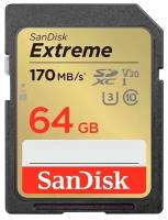 Карта памяти SanDisk Extreme 64GB 170/80MB/s Class 10 UHS-I U3(SDSDXV2-064G-GNCIN)