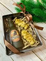 Мужской подарочный сувенирный набор "Пиво с сыром косичка"