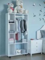 EVITA Шкаф для одежды белый, вешалка напольная для одежды, стеллаж, гардеробная система