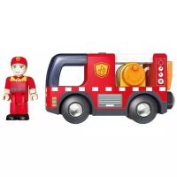 Набор машин Hape Пожарная машина с сиреной E3737, 9.5 см, красный